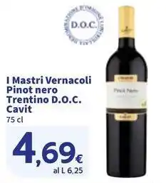 Sigma I Mastri Vernacoli Pinot nero Trentino D.O.C. Cavit offerta