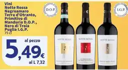 Sigma Vini Notte Rossa Negroamaro Terra d'Otranto, Primitivo di Manduria D.O.P., Nero di Troia Puglia I.G.P. offerta