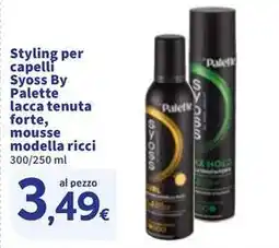 Sigma Styling per capelli Syoss By Palette lacca tenuta modella ricci offerta