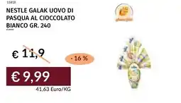 Prezzemolo e Vitale Nestle galak uovo di pasqua al cioccolato bianco offerta