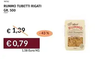 Prezzemolo e Vitale Rummo tubetti rigati offerta