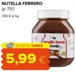 Tigre Nutella ferrero offerta