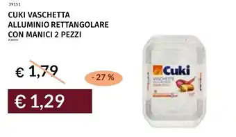 Prezzemolo e Vitale Cuki vaschetta alluminio rettangolare con manici offerta