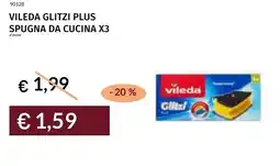 Prezzemolo e Vitale Vileda glitzi plus spugna da cucina x3 offerta