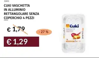 Prezzemolo e Vitale Cuki vaschetta in alluminio rettangolare senza coperchio offerta
