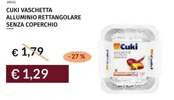 Prezzemolo e Vitale Cuki vaschetta alluminio rettangolare senza coperchio offerta