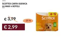 Prezzemolo e Vitale Scottex carta igienica la maxi 4 rotoli offerta
