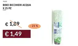 Prezzemolo e Vitale Bibo bicchieri acqua offerta