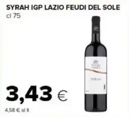 Tigre Syrah igp lazio feudi del sole offerta