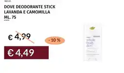 Prezzemolo e Vitale Dove deodorante stick lavanda e camomilla offerta