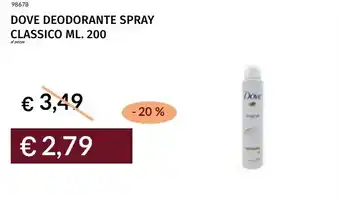 Prezzemolo e Vitale Dove deodorante spray classico offerta