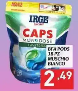MEGA IRGE Bfa pods 18 pz muschio bianco offerta