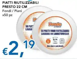Migross Supermercati e Market Piatti riutilizzabili presto 22 cm offerta