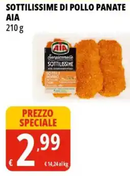 Tigros Sottilissime di pollo panate AIA offerta