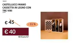 Prezzemolo e Vitale Castellucci miano cassetta in legno con tre vini offerta