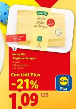 Lidl Nonna Mia Sfoglia per lasagne offerta