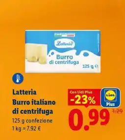 Lidl Latteria Burro italiano di centrifuga offerta