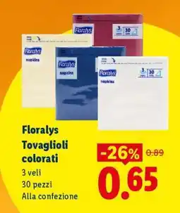 Lidl Florays Tovaglioli colorati offerta