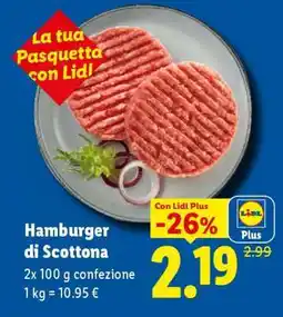 Lidl Hamburger Di Scottona offerta