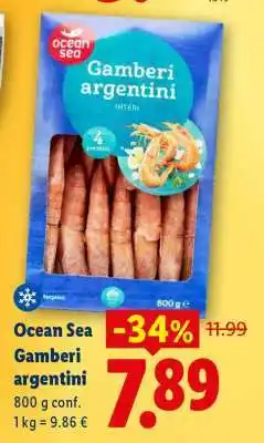 Lidl Ocean Sea Gamberi argentini offerta