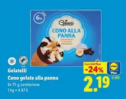 Lidl Gelatelli Cono gelato alla panna offerta