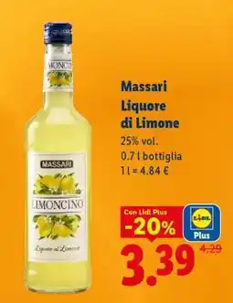 Lidl Massari Liquore di Limone offerta