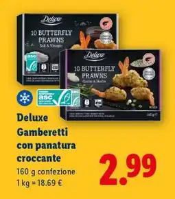 Lidl Deluxe Gamberetti con panatura croccante offerta
