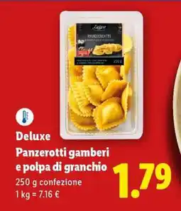 Lidl Deluxe Panzerotti gamberi e polpa di granchio offerta