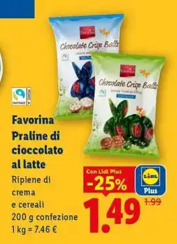Lidl Favorina Praline di cioccolato al latte offerta