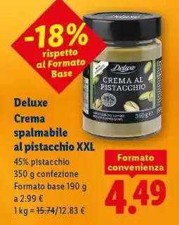 Lidl Deluxe Crema spalmabile al pistacchio XXL offerta