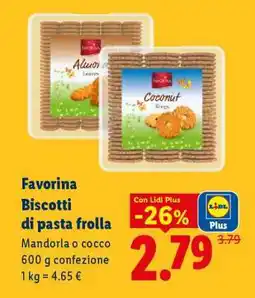 Lidl Favorina Biscotti di pasta frolla offerta