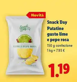 Lidl Snack Day Patatine gusto lime e pepe rosa offerta