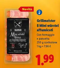 Lidl Grillmeister 8 Mini würstel affumicati offerta