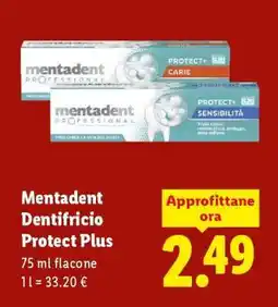 Lidl Mentadent Dentifricio Protect Plus offerta
