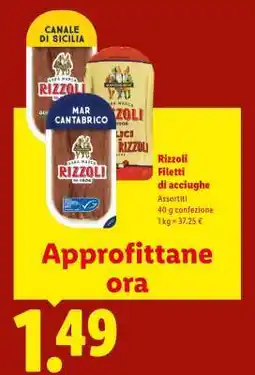 Lidl Rizzoli Filetti di acciughe offerta