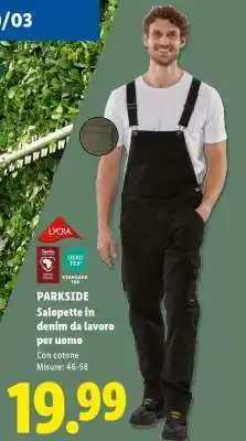 Lidl PARKSIDE Salopette in denim da lavoro per uomo offerta