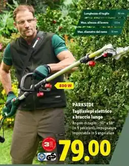 Lidl PARKSIDE Tagliasiepi elettrico a braccio lungo offerta