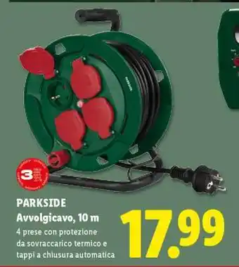 Lidl Parkside Avvolgicavo, 10 m offerta