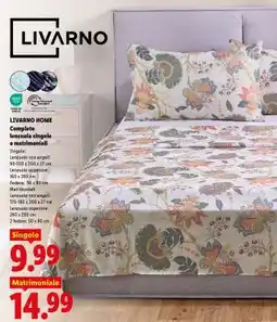 Lidl LIVARNO HOME Completo lenzuola singole o matrimoniali offerta