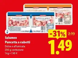 Lidl Salumeo Pancetta a cubetti offerta