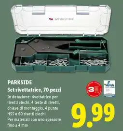 Lidl PARKSIDE Set rivettatrice, 70 pezzi offerta