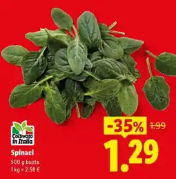 Lidl Spinaci offerta