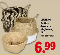 Lidl LIVARNO Cestino decorativo pieghevole, 22 L offerta