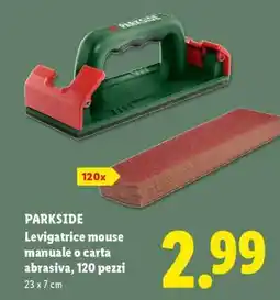Lidl PARKSIDE Levigatrice mouse manuale o carta abrasiva, 120 pezzi offerta