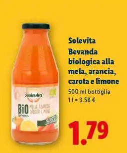 Lidl Solevita Bevanda biologica alla mela, arancia, carota e limone offerta