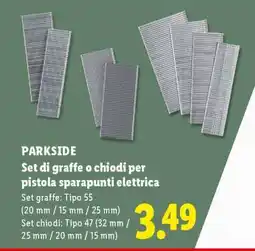 Lidl PARKSIDE Set di graffe o chiodi per pistola sparapunti elettrica offerta
