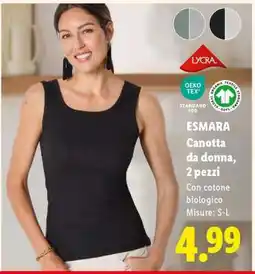 Lidl esmara Canotta da donna, 2 pezzi offerta