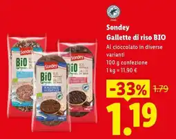 Lidl Sondey Gallette di riso BIO offerta