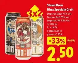 Lidl Steam Brew Birra Speciale Craft offerta