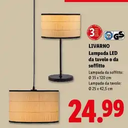 Lidl LIVARNO Lampada LED da tavolo o da soffitto offerta